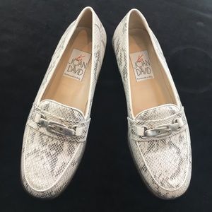 Joan & David Snakeskin Loafers w/Silver - NWT